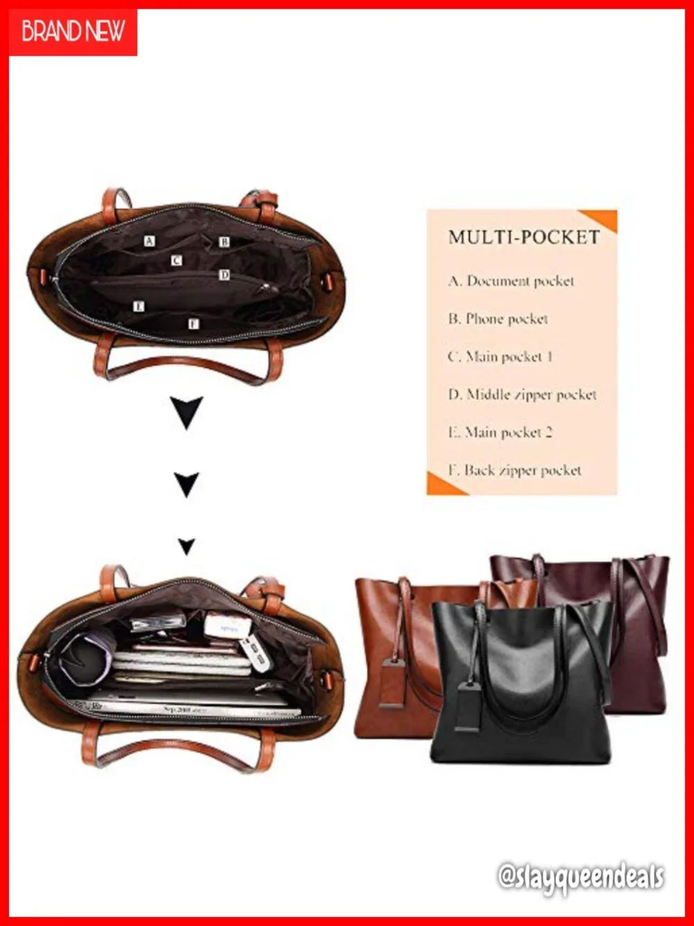 Women's Leather Satchel Handbag Tote Shoulder Bag with Removable Strap